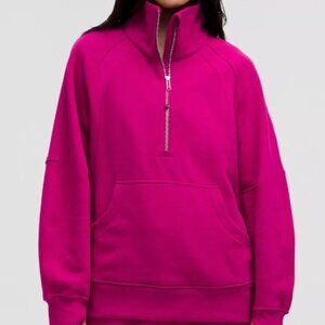 Lululemon Scuba Oversized Funnel Neck Half Zip Ripened Raspberry